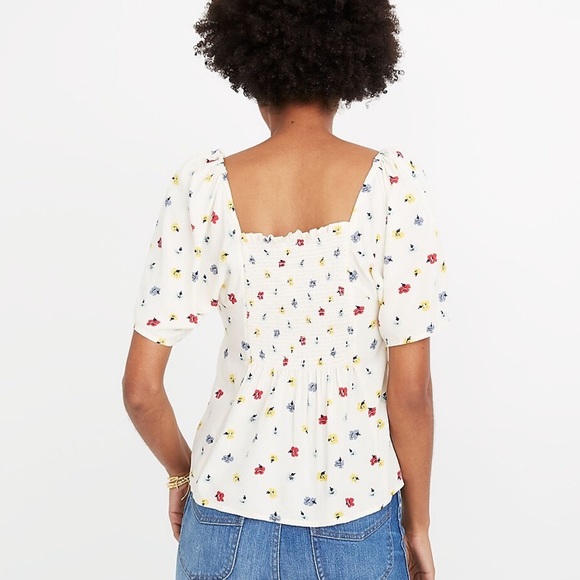 Madewell Cream Floral Button Down Blouse Top - Picture 7 of 16